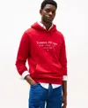 Tommy Hilfiger Men's Long Sleeve Center Stack Logo Hoodie In Medium Red