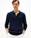 Tommy Hilfiger Men's Long-sleeve Polo Cotton Cashmere Sweater In Blue