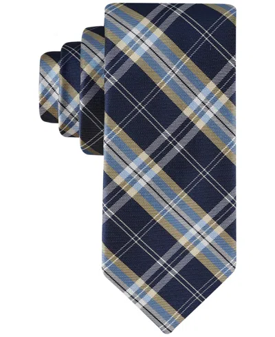 Tommy Hilfiger Men's Marley Plaid Tie In Navy Yellow