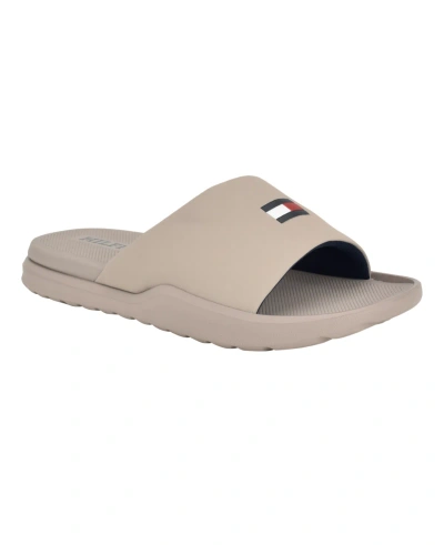 Tommy Hilfiger Men's Marmo Fashion Pool Slides In Taupe