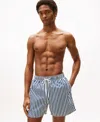 Tommy Hilfiger Men's Medium Length Drawstring 5" Swim Trunks In Black