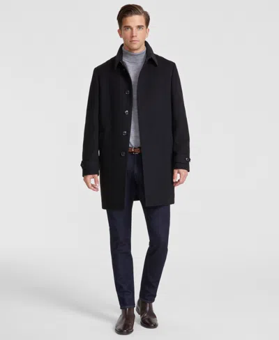 Tommy Hilfiger Men Classic Melange Overcoat In Black