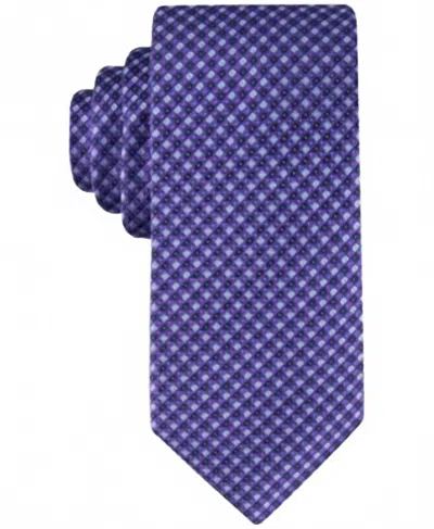 Tommy Hilfiger Men's Micro-grid Tie In Purple In Blue