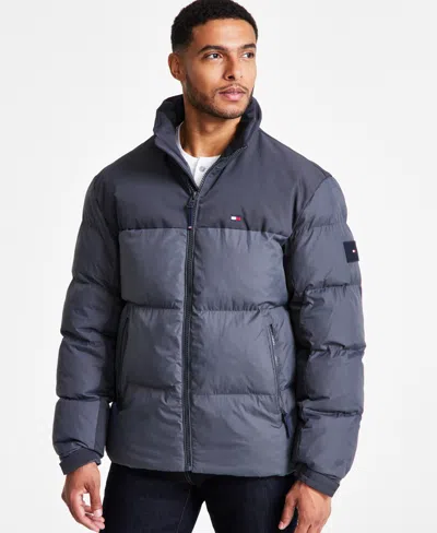 Tommy Hilfiger Men's Mixed-media Puffer Jacket In Charcoal