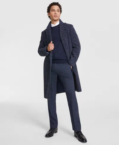 Tommy Hilfiger Men's Modern-fit Blue Overcoat
