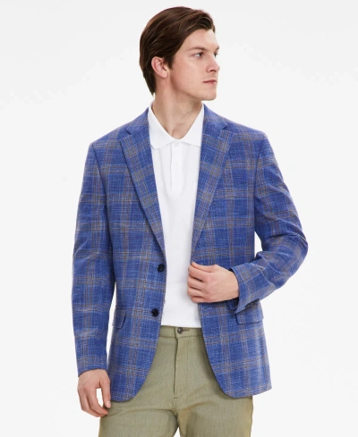 Tommy Hilfiger Men's Modern-fit Check Sport Coat In Blue,brown