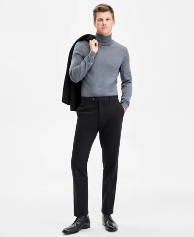 Tommy Hilfiger Men's Modern-fit Knit Pinstripe Suit Separate Pants In Black