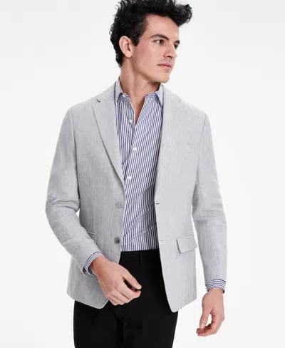 Tommy Hilfiger Men's Modern-fit Pure Linen Sport Coat In Light Grey