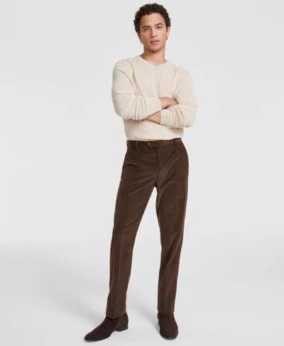 Tommy Hilfiger Men's Modern-fit Solid Corduroy Pants In Brown