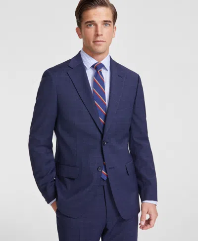 Tommy Hilfiger Men's Modern-fit Stretch Wool Blend Plaid Suit Jacket In Blue