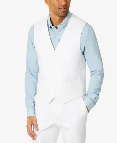 Tommy Hilfiger Men's Modern-fit Th Flex Stretch Chambray Suit Separate Vest In White