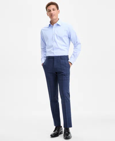 Tommy Hilfiger Men's Modern-fit Th Flex Stretch Performance Plaid Pants In Blue