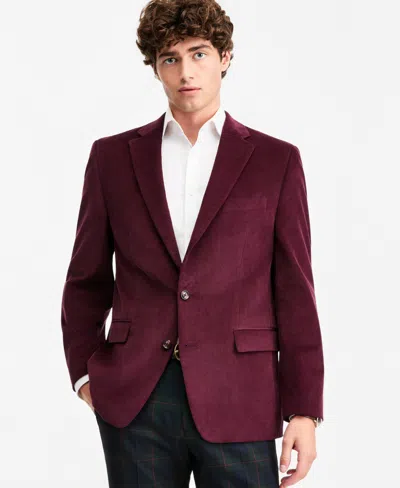 Tommy Hilfiger Men's Modern-fit Corduroy Sport Coat In Burgundy
