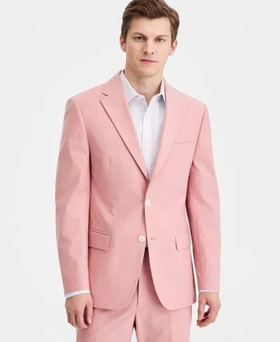 Tommy Hilfiger Men's Modern-fit Th Flex Stretch Chambray Suit Separates Jacket In Pink