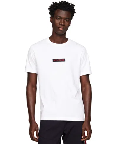 Tommy Hilfiger Men's Monotype Box Logo Short Sleeve Crewneck T-shirt In White