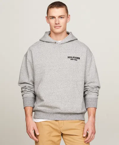 TOMMY HILFIGER MEN'S MONOTYPE MOULINE LOGO PULLOVER HOODIE