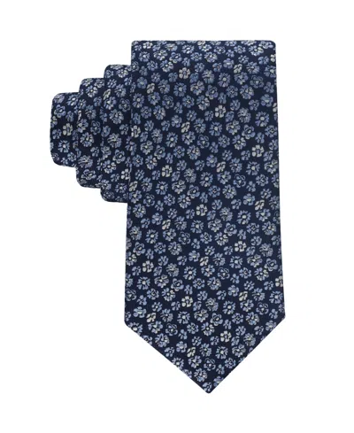 Tommy Hilfiger Men's Moss Floral Pattern Classic Tie In Blue