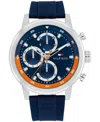 Tommy Hilfiger Men's Multifunction Blue Silicone Strap Watch, 46mm In Blue