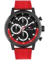 Tommy Hilfiger Men's Multifunction Red Silicone Strap Watch, 46mm In Red