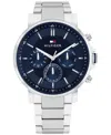 Tommy Hilfiger Men's Multifunction Silver-tone Stainless Steel Watch 43mm In Silver