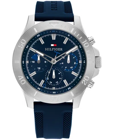 Tommy Hilfiger Men's Navy Blue Silicone Watch 46mm