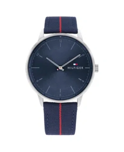 Tommy Hilfiger Men's Navy Nylon Strap Watch 43mm In Blue