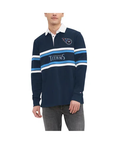 Tommy Hilfiger Men's Navy Tennessee Titans Cory Varsity Rugby Long Sleeve T-shirt In Navy,blue