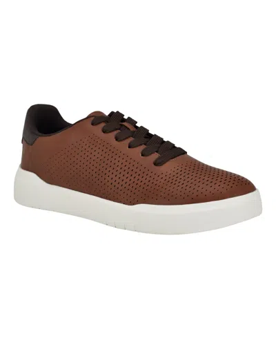 Tommy Hilfiger Men's Norwin Casual Lace Up Sneakers In Cognac,dark Brown