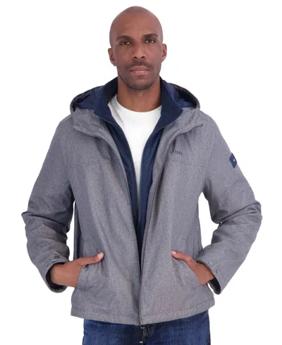 Tommy Hilfiger Men's Open Bottom Soft Shell Bib Jacket In Gray