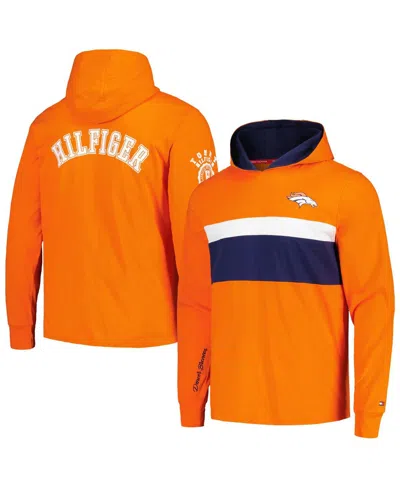 Tommy Hilfiger Men's Orange Denver Broncos Morgan Long Sleeve Hoodie T-shirt In Orange,navy