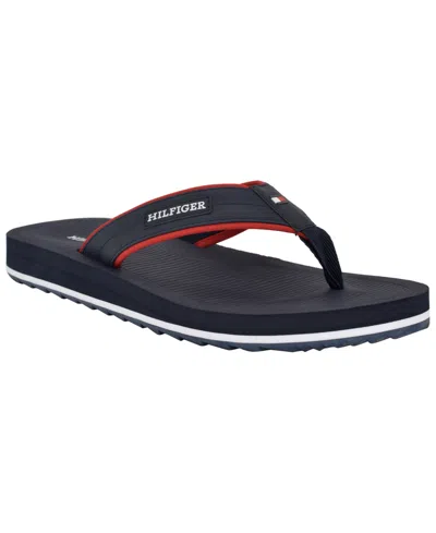 Tommy Hilfiger Men's Orlind Casual Fashion Flip Flops In Navy,red Multi