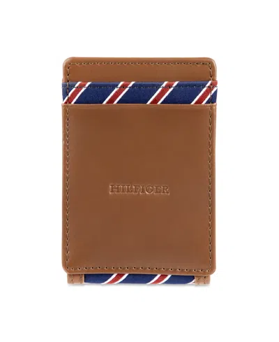 Tommy Hilfiger Men's Overlay Front Pocket Wallet In Brown