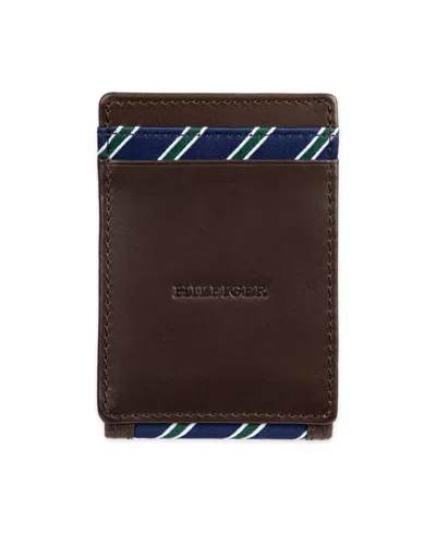 Tommy Hilfiger Men's Overlay Front Pocket Wallet In Brown
