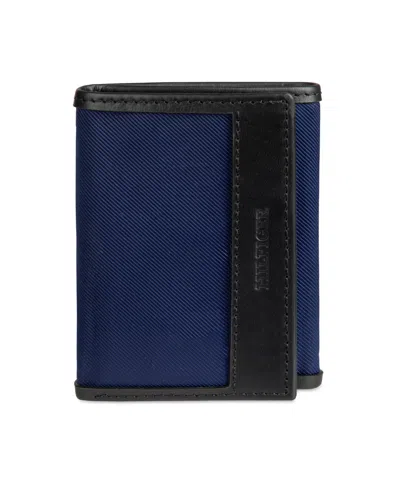 Tommy Hilfiger Men's Overlay Trifold Wallet In Blue