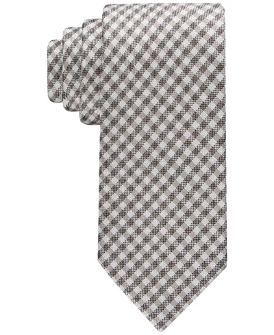 Tommy Hilfiger Men's Oxford Gingham Tie In Taupe