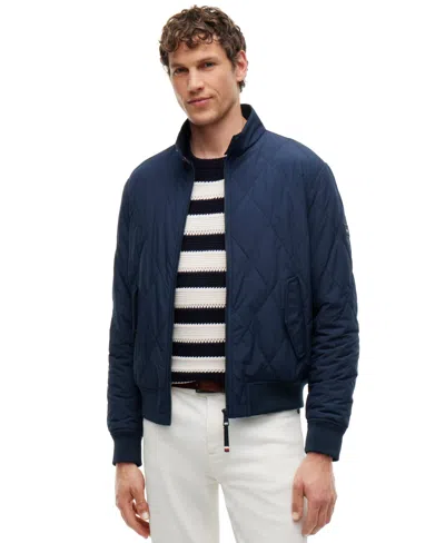 Tommy Hilfiger Men's Packable Quilted Harrington Jacket In Blue