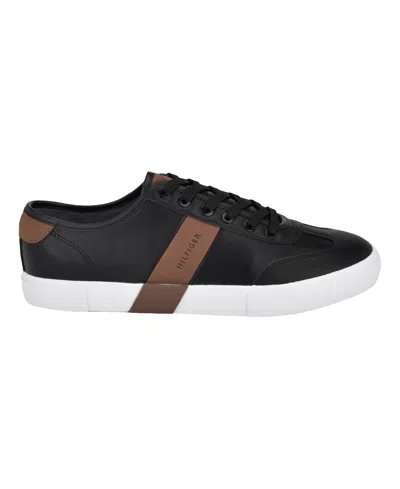 Tommy Hilfiger Men's Pandora Lace Up Low Top Sneakers In Black