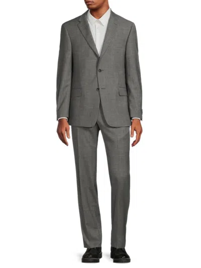 Tommy Hilfiger Men's Pattern Wool Blend Suit In Charcoal