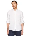 TOMMY HILFIGER MEN'S PIGMENT-DYED BUTTON-DOWN LONG SLEEVE SHIRT