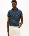 Tommy Hilfiger Men's Pique Graphic Collar Polo Shirt In Blue
