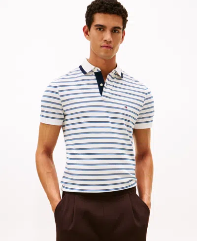 TOMMY HILFIGER MEN'S PIQUE GRAPHIC COLLAR POLO SHIRT