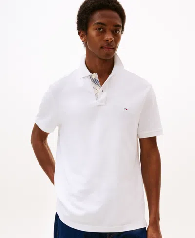 Tommy Hilfiger Men's Pique Placket Interest Regular Fit Polo Shirt In White