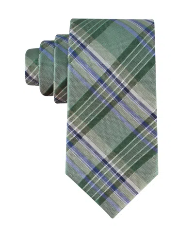 Tommy Hilfiger Men's Plaid Pattern Tie In Green