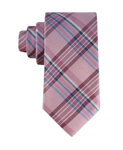 Tommy Hilfiger Men's Plaid Pattern Tie In Pink