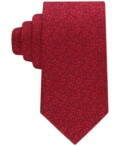 Tommy Hilfiger Men's Porto Tonal Floral Tie In Red