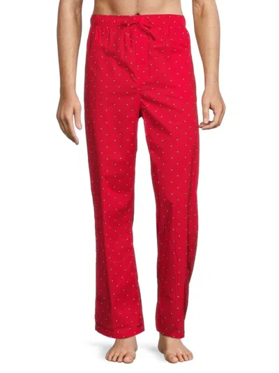 Tommy Hilfiger Men's Print Poplin Pajama In Red