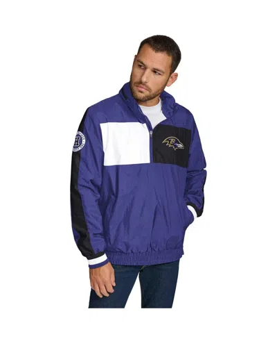 Tommy Hilfiger Men's Purple Baltimore Ravens Gael Lightweight Half-zip Pullover Hoodie Jacket In Purple,black