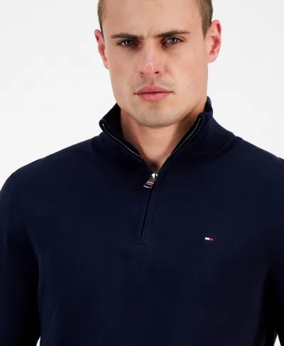TOMMY HILFIGER MEN'S QUARTER-ZIP PULLOVER KNIT SWEATER