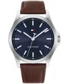 Tommy Hilfiger Men's Quartz Brown Leather Strap Watch 42mm In Brown