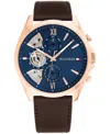 Tommy Hilfiger Men's Quartz Brown Leather Watch 43.5mm In Brown